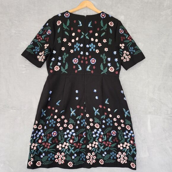 Lord & Taylor Black Dress with Colorful Floral Design - Picture 4 of 14